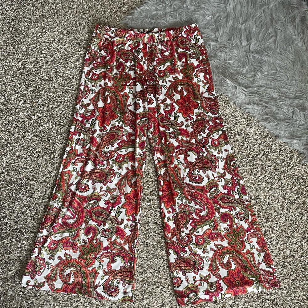 New Directions Colorful Paisley Wide-Leg Pants - Picture 2 of 10